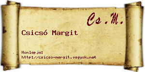 Csicsó Margit névjegykártya