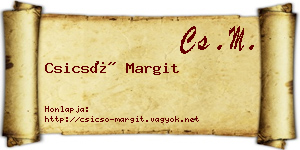 Csicsó Margit névjegykártya